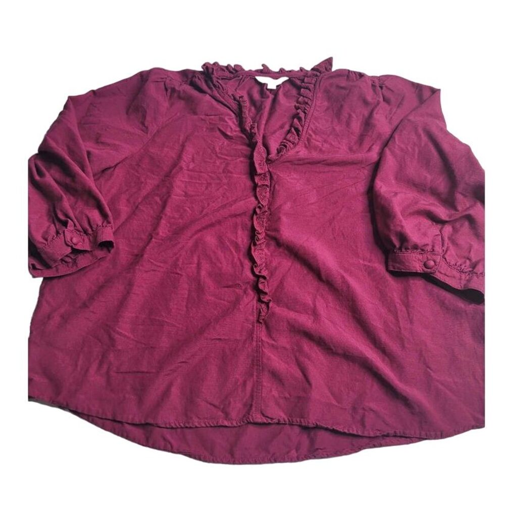 3448‎ LC Lauren Conrad Maroon Blouse Women's XXL